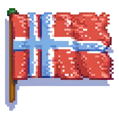 flag of Norway pixel art style sticker