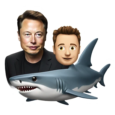 shark with elon musk sticker