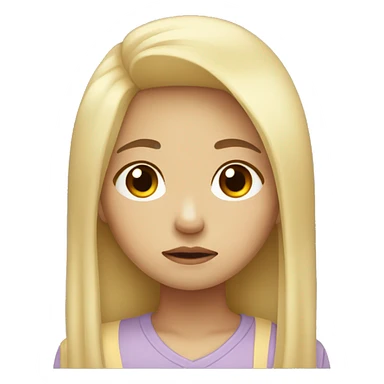 Sad Asian girl with blonde hair sticker