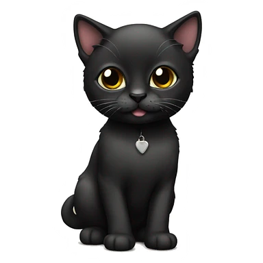 Black kitten with moustache  sticker