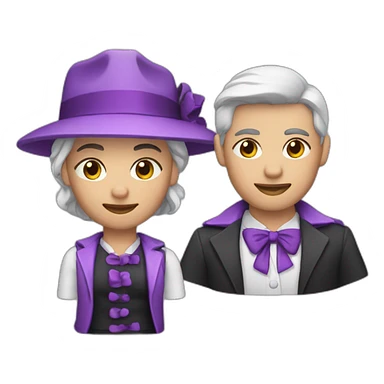 personaje profesional con tonalidades entre rosa y violeta y detalles en negro sticker