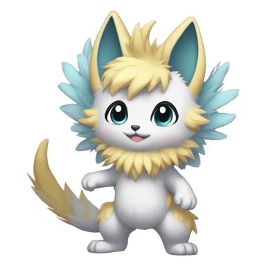 Anthro-Pastel-Fur-Sona-Chibi-Shiny-Fakémon full body sticker