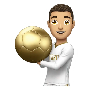 Cristiano Ronaldo qui tient le ballon d'Or sticker