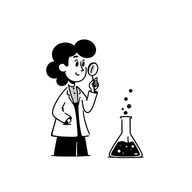 doodle style black scientist sticker