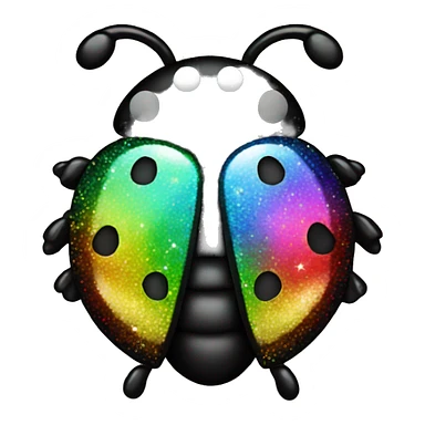 Glitter ladybug rainbow colored  sticker