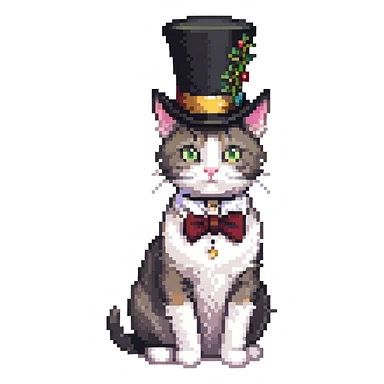 cat with a tophat sticker