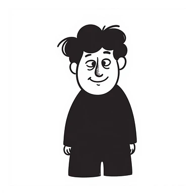 ugly face, hand-drawn doodle, messy and funny sticker