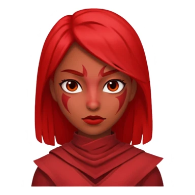 female character red skin sticker