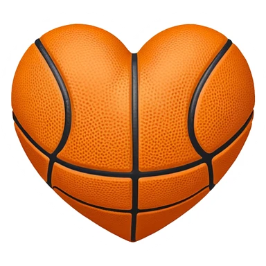 Basketball heart sticker