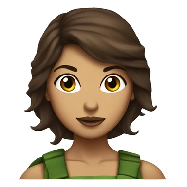 Lady Raphael ninja turtle brown hair sticker