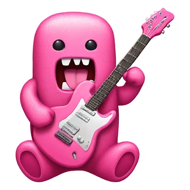 pink domo with guitar  sticker