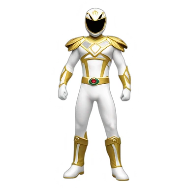 white gold power ranger full body sticker