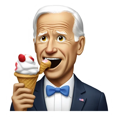 Joe Biden eating ice cream  sticker