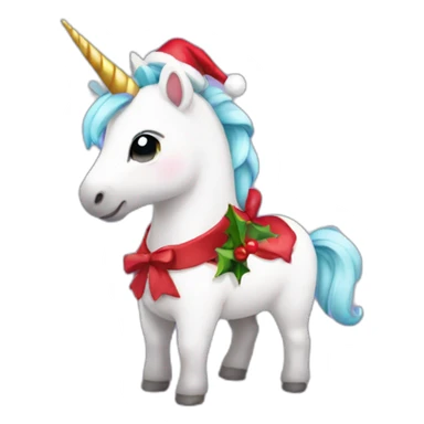 Cute unicorn with Christmas clothes sticker