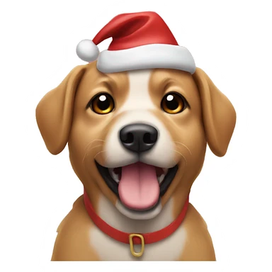 Dog with a Chirsmas hat sticker