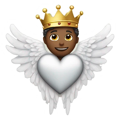 heart with angel wings and a crown up  sticker