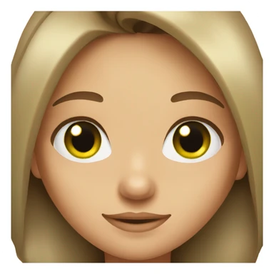 a girl emoji with brown hair and green eyes sticker
