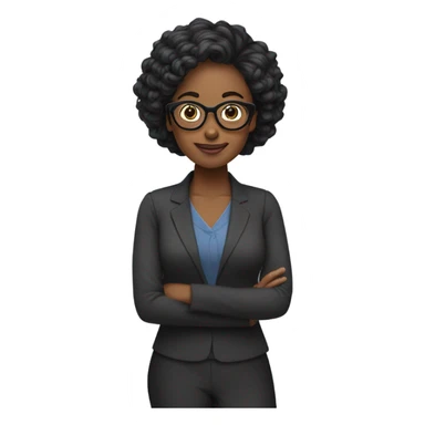 Profesora pelo negro lentes sticker