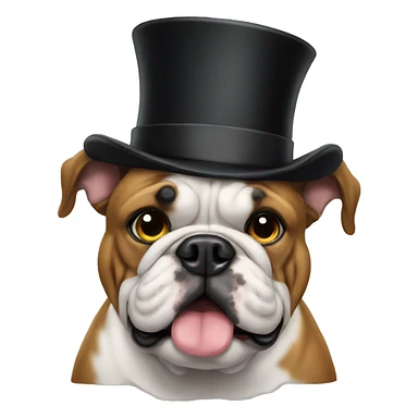 bulldog with a top hat sticker