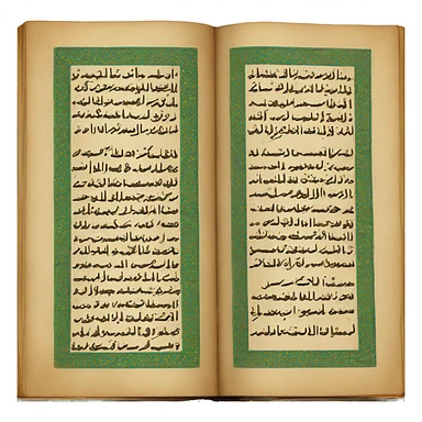 Vintage book with Arabic text sticker