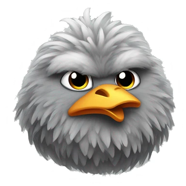 One grey fluffy ninja chicken sticker