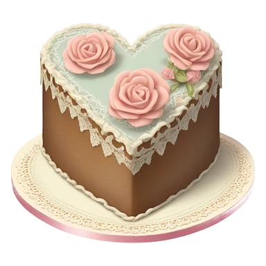 vintage valentine’s day cake sticker