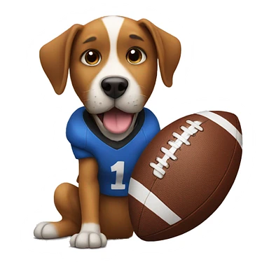dog with football sticker