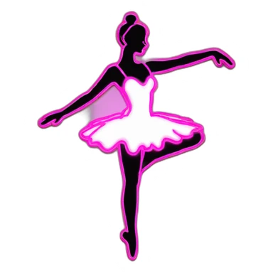 Sexy silhouette ballerina neon sign sticker