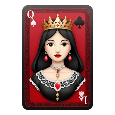 Solitaire card queen sticker