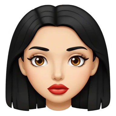 girl with black hair and big lips sticker