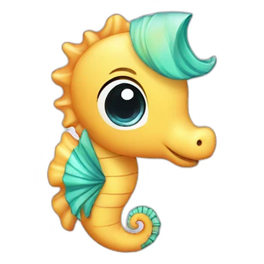 cute kawaii seahorse sticker