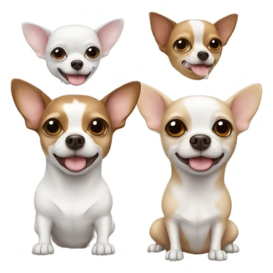 one brown and one white chihuahua sticker