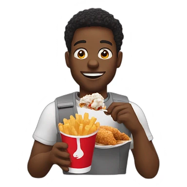 Black guy eating KFC sticker