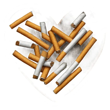 cigarette heart sticker