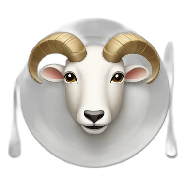 ram on a dinner plate sticker