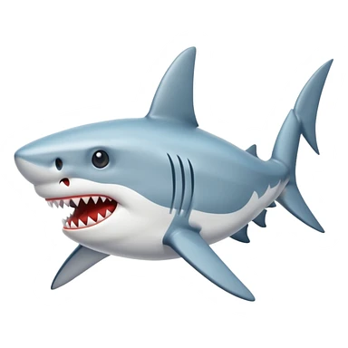 A shark with a pair of shoes sticker