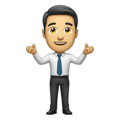 Business man showing something  sticker