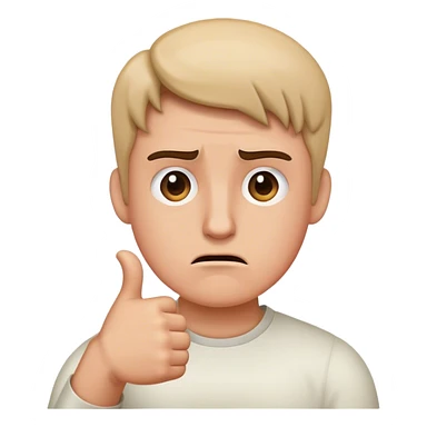 Confused faced with thumbs down sticker