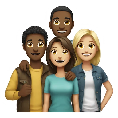 happy group of friends together sticker