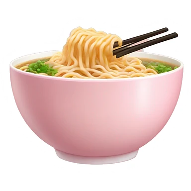 Ramen in a light pink bowl sticker