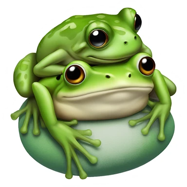 frog on top of a frog sticker