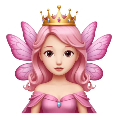 A beautiful pink Queen with fairy wings sticker