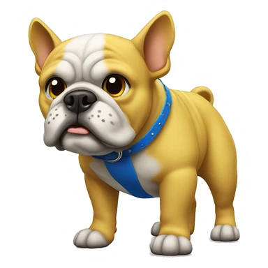 yellow bulldog with blue spiked collar sticker