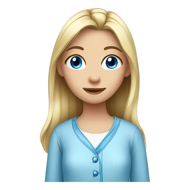 Girl with blue eyes and wearing pajamas  sticker
