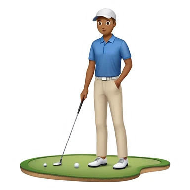 A man missing a putt on the 18th hole to lose a golf match sticker