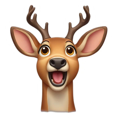 very surprised deer sticker
