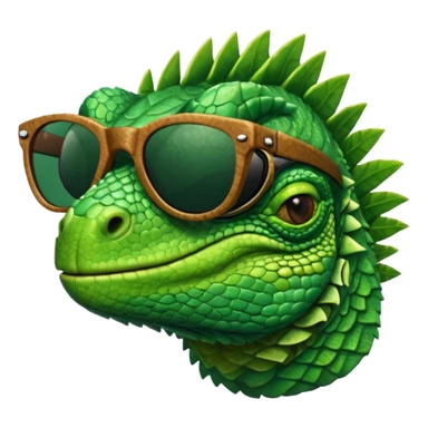 capitalist iguana head with sunglasses sticker
