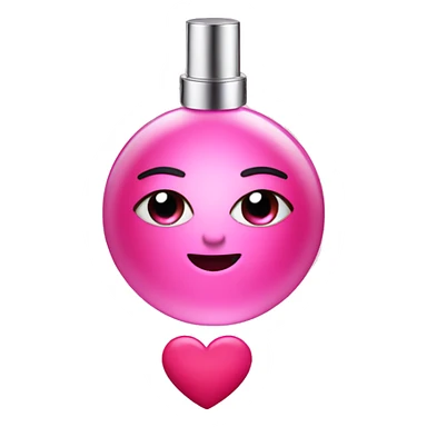 pink perfume with heart eyes sticker