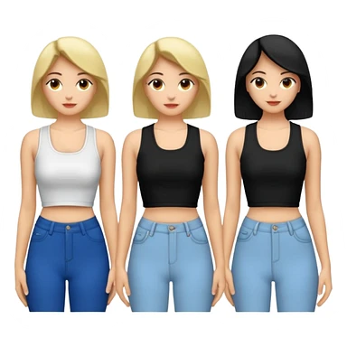 Siyah uzun saçlı siyah ceket  polar ceket ceket gevşek biraz omzundan çıkıyormuş gibi ve bugday ten rengi soltaraftaki omzundan çıkık sadece içinde de siyah crop var crop açık esmer esmer sticker