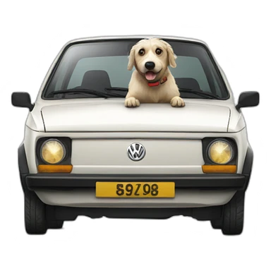 Old english seepdog driving volkswagen polo sticker